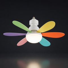 Multicolor petal-blade version of the ceiling fan light
